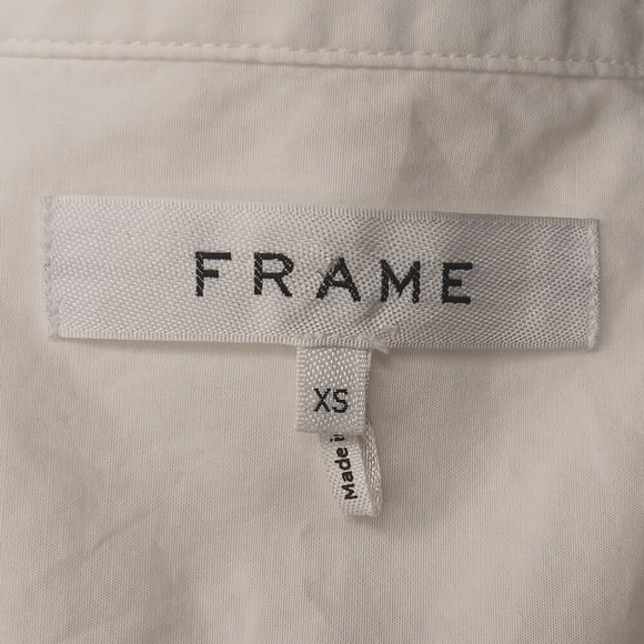 FRAME DENIM Preppy Light Academia Tie Poplin Sleeveless Blouse White Size XS - Picture 9 of 10